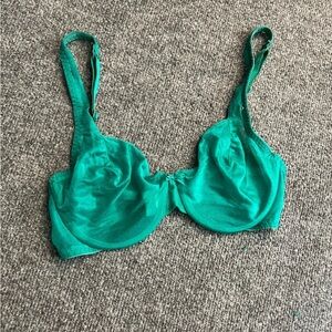 Vtg Maidenform Bra Sheer Emerald Green 36C Underwire Body Icing Style USA made